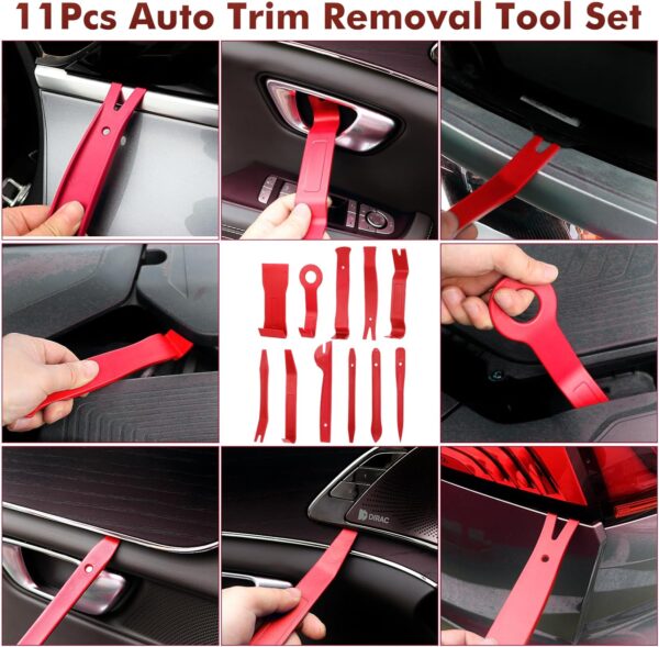 JNLK 352pcs Trim Removal Tool, Pry Tool, Door Panel Removal Tool Kit, Clip Tool, Fasteners Removal Tool with Car Retainer Body Clips, Automotive Hook Set, red - Image 2